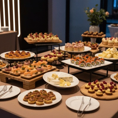 Elegant food display at a corporate event