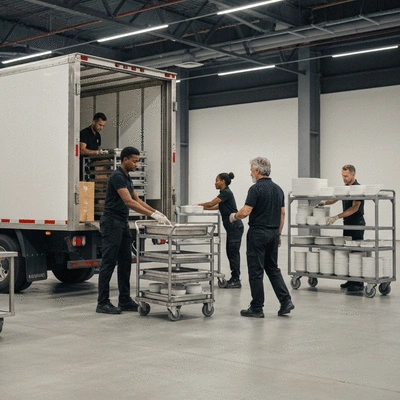 Event logistics with delivery and setup